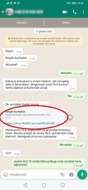 Screen z rozmowy na komunikatorze internetowym