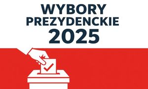Napis wybory prezydenckie na biało czerwonym tle