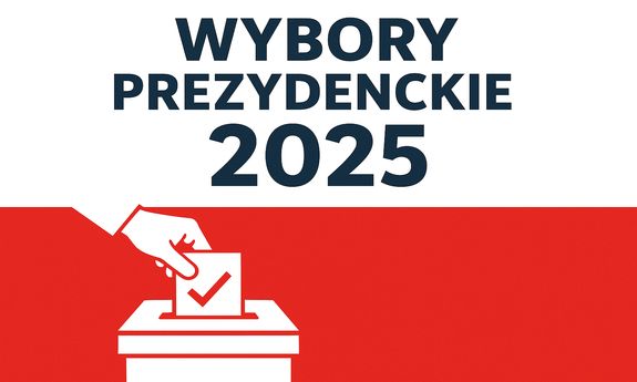 Napis wybory prezydenckie na biało czerwonym tle