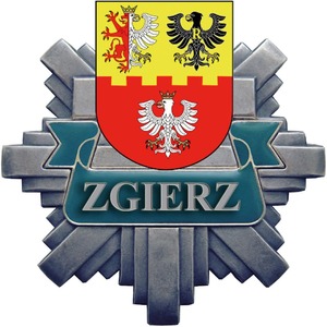 odznaka policyjna z napisem Zgierz