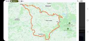 Mapa z trasą przejazdu