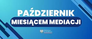 Plansza z napisem październik miesiącem mediacji