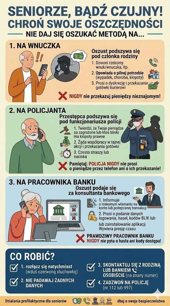 ulotka przestrzegająca przed oszustwami na legendę