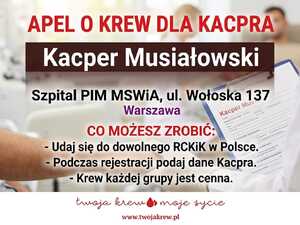 Plakat przedstawiający zbiórkę krwi.